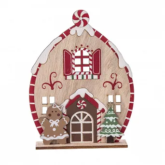 ALTOM DESIGN ozdoba na Boże Narodzenie figurka drewniana piernikowy domek 17,5x4x22,5 cm
